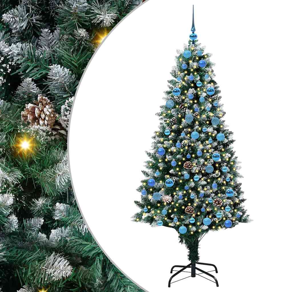 Künstlicher Weihnachtsbaum mit 300 LEDs mit Ständer Grün 180 cm