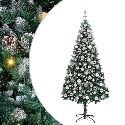 Künstlicher Weihnachtsbaum mit 300 LEDs mit Ständer Grün 210 cm