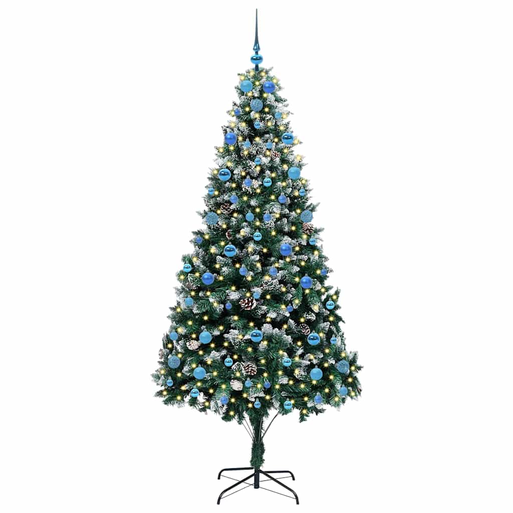Künstlicher Weihnachtsbaum mit 300 LEDs mit Ständer Grün 210 cm