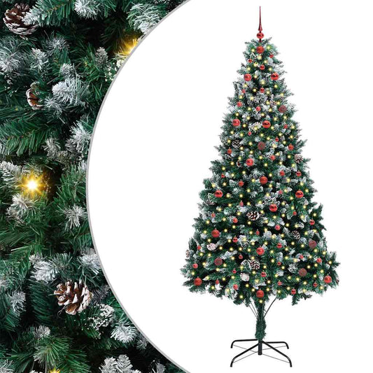 Künstlicher Weihnachtsbaum mit 300 LEDs mit Ständer Grün 240 cm