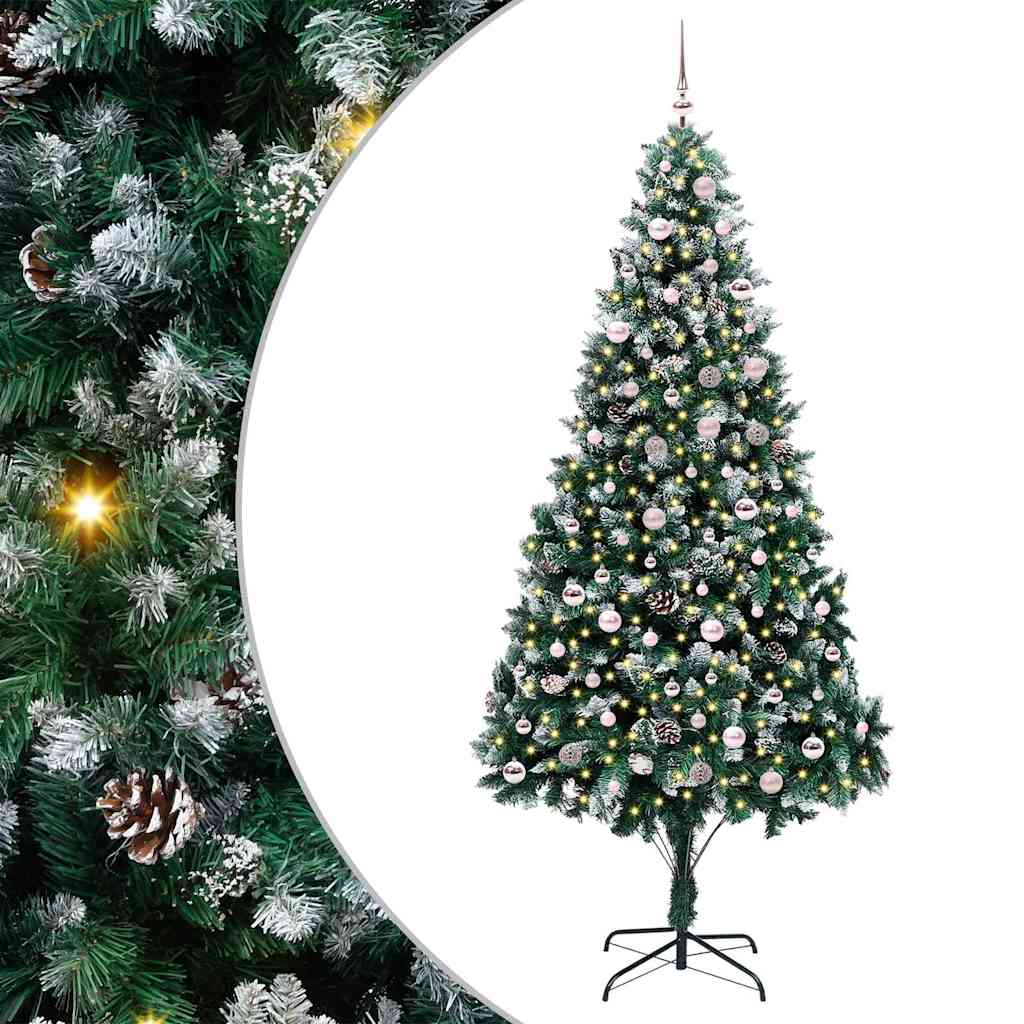 Künstlicher Weihnachtsbaum mit 300 LEDs mit Ständer Grün 240 cm