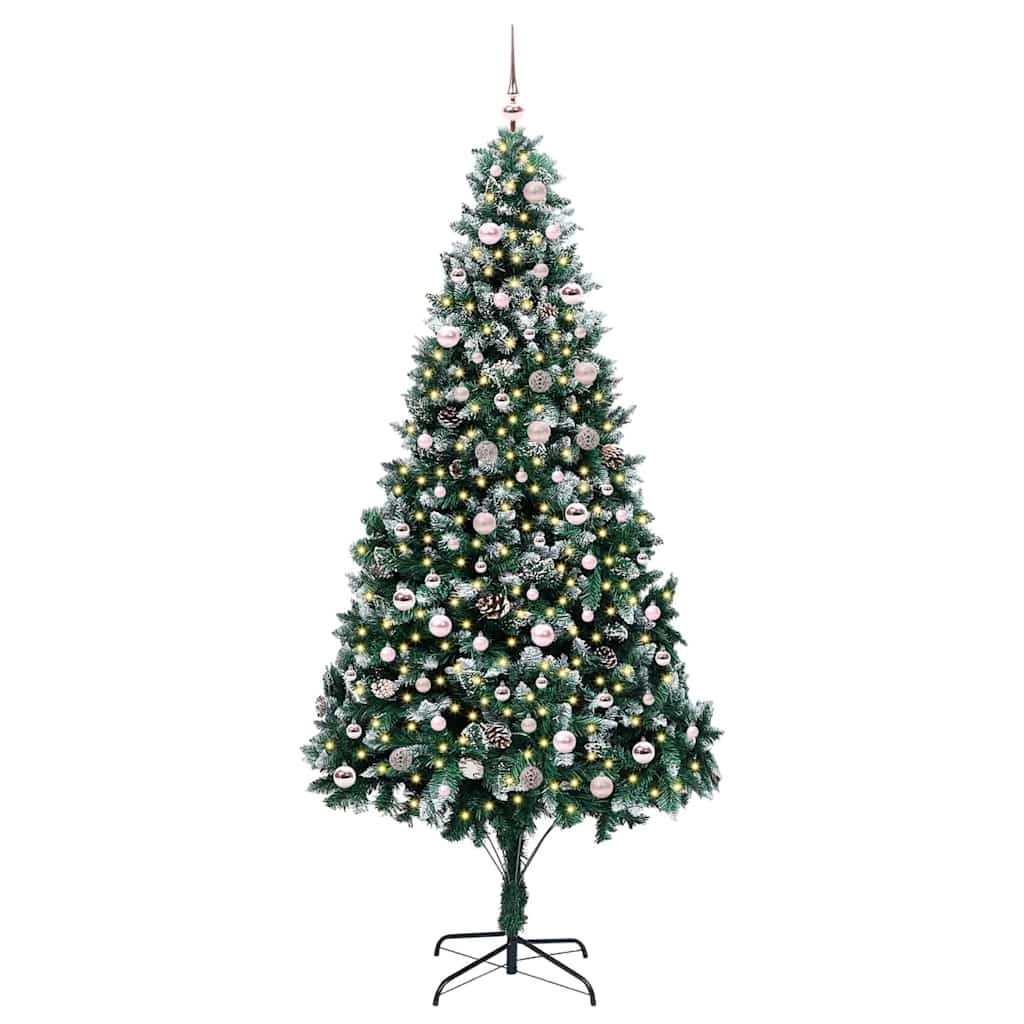 Künstlicher Weihnachtsbaum mit 300 LEDs mit Ständer Grün 240 cm