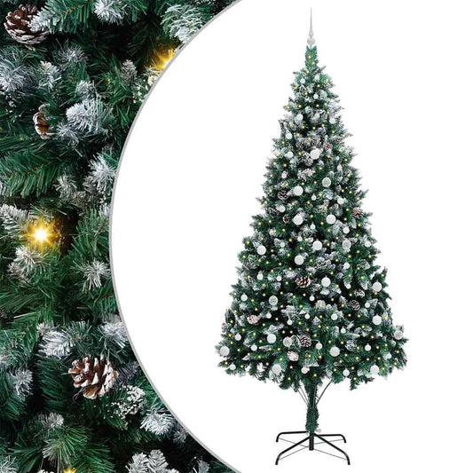 Künstlicher Weihnachtsbaum mit 300 LEDs mit Ständer Grün 240 cm