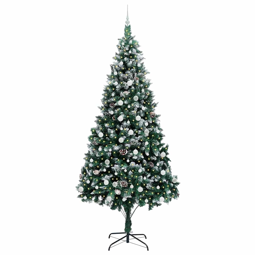Künstlicher Weihnachtsbaum mit 300 LEDs mit Ständer Grün 240 cm