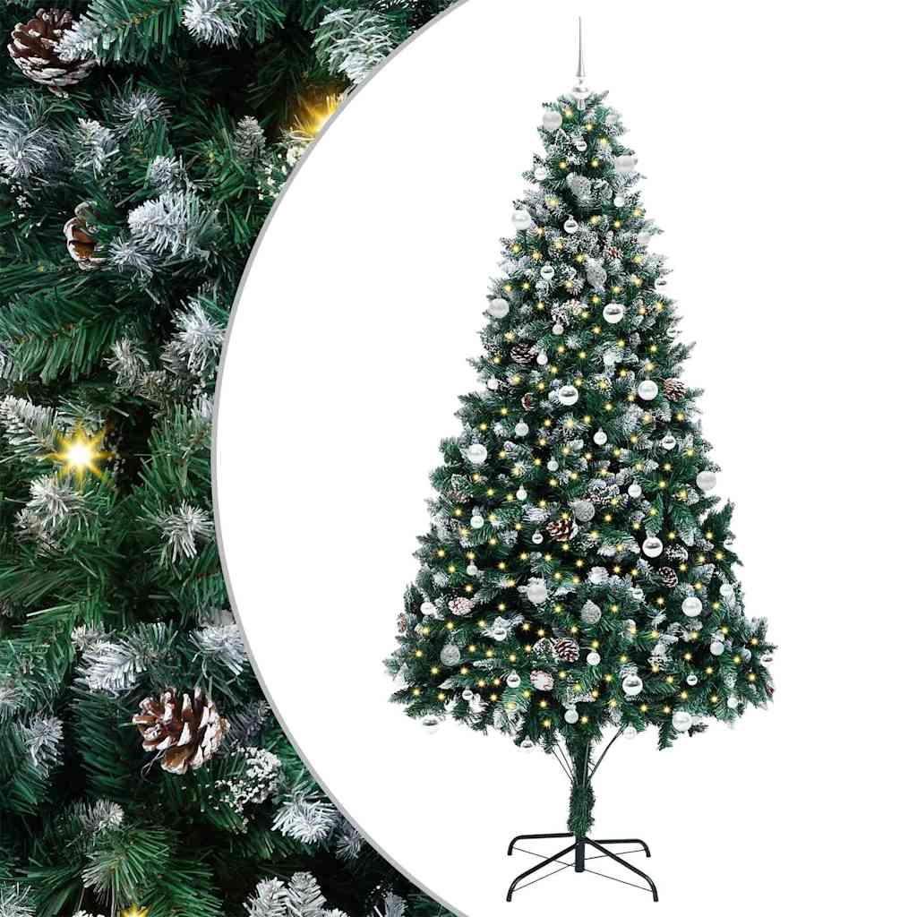 Künstlicher Weihnachtsbaum mit 300 LEDs mit Ständer Grün 240 cm