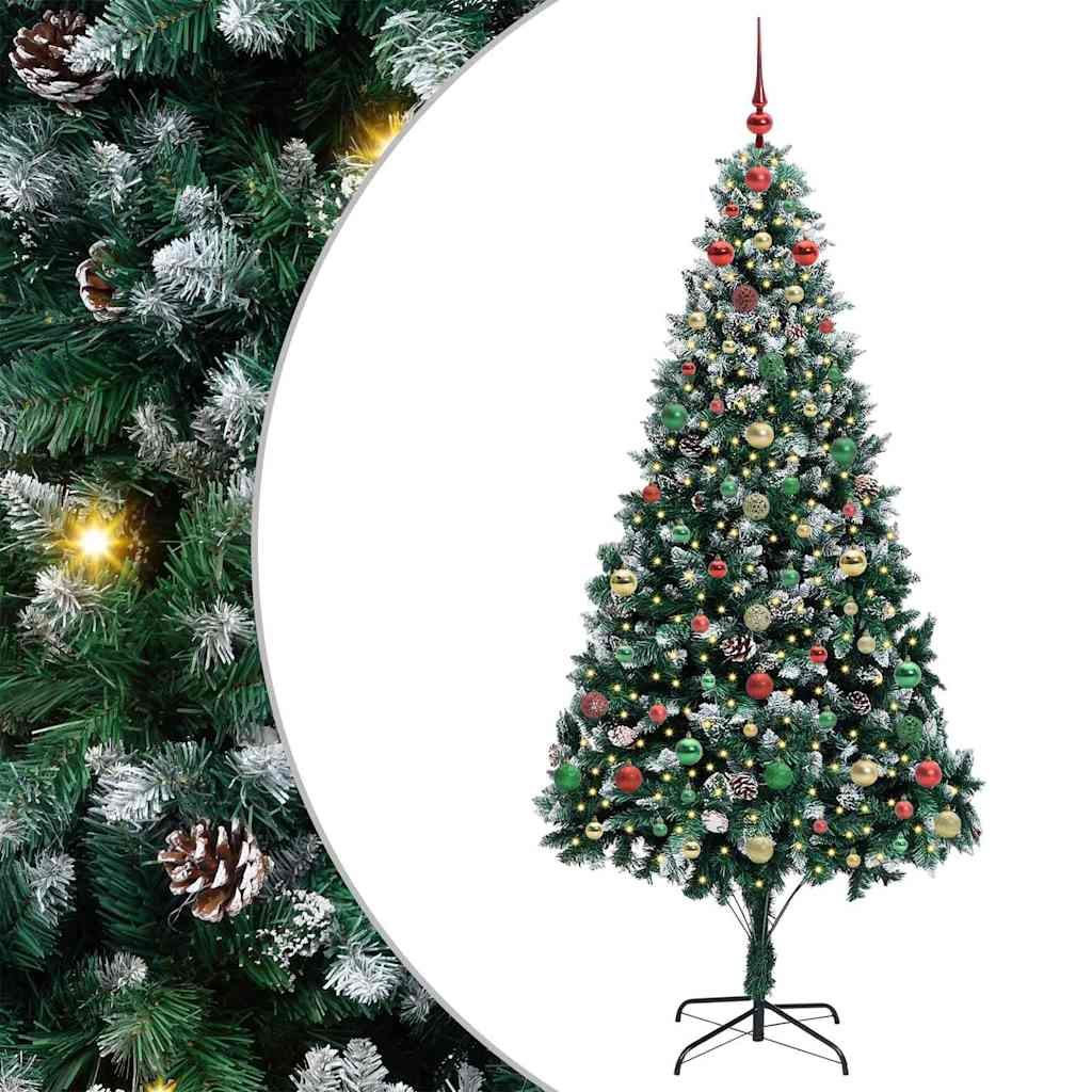Künstlicher Weihnachtsbaum mit 300 LEDs mit Ständer Grün 240 cm
