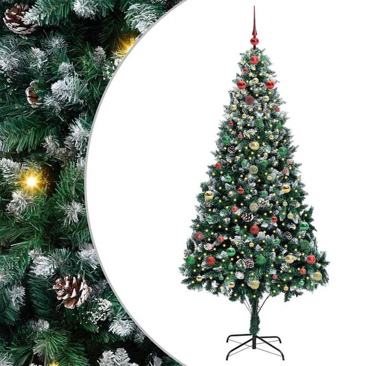 Künstlicher Weihnachtsbaum mit 300 LEDs mit Ständer Grün 240 cm