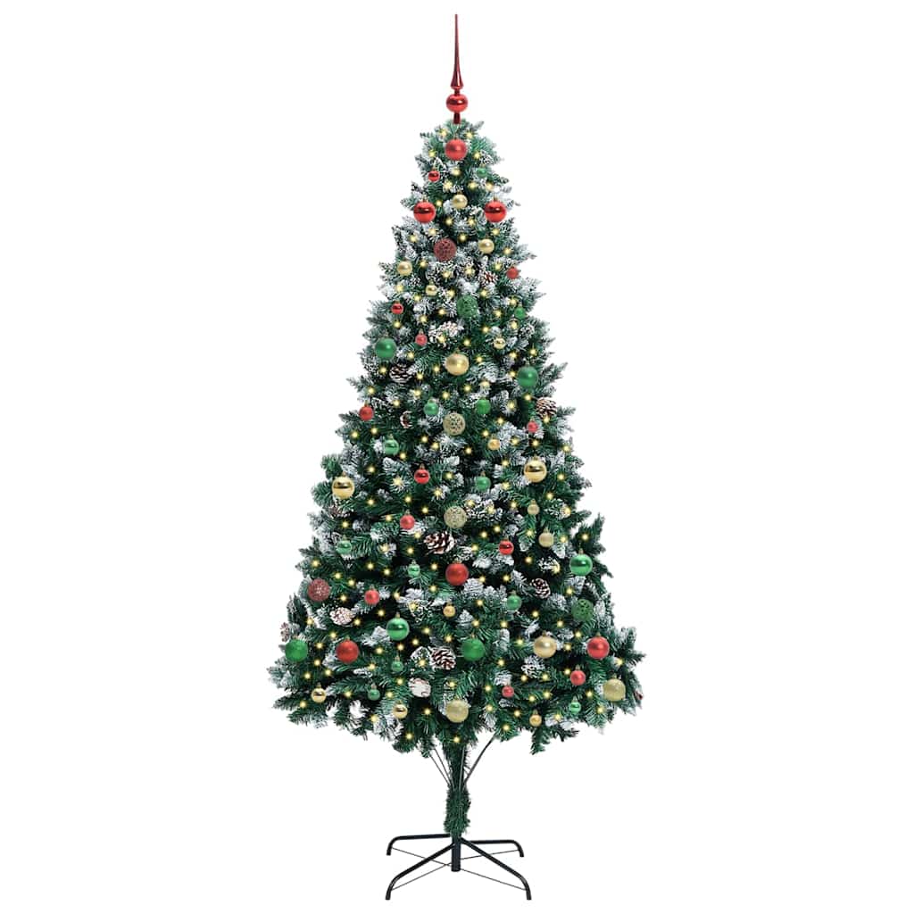 Künstlicher Weihnachtsbaum mit 300 LEDs mit Ständer Grün 240 cm