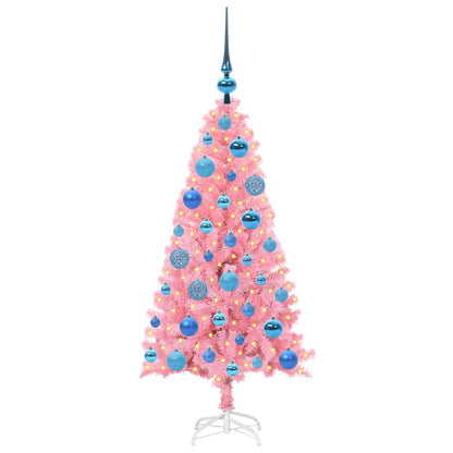 Weihnachtsbaum mit 150 LEDs mit Ständer Rosa 120 cm PVC