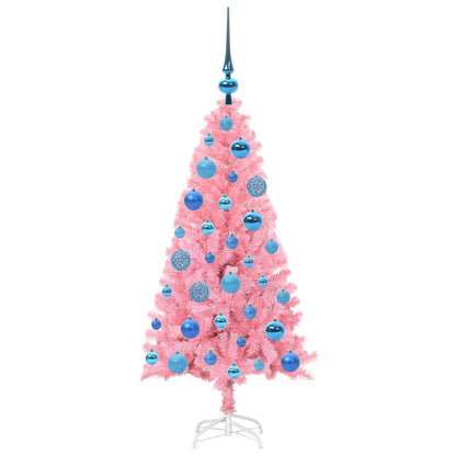 Weihnachtsbaum mit 150 LEDs mit Ständer Rosa 120 cm PVC