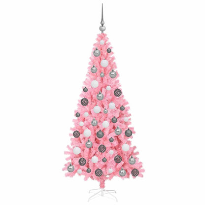 Weihnachtsbaum mit 300 LEDs mit Ständer Rosa 180 cm PVC