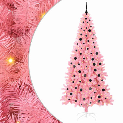 Weihnachtsbaum mit 300 LEDs mit Ständer Rosa 240 cm PVC