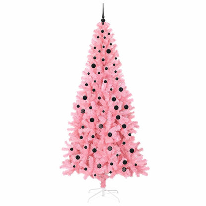 Weihnachtsbaum mit 300 LEDs mit Ständer Rosa 240 cm PVC
