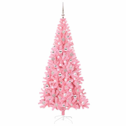 Weihnachtsbaum mit 300 LEDs mit Ständer Rosa 240 cm PVC