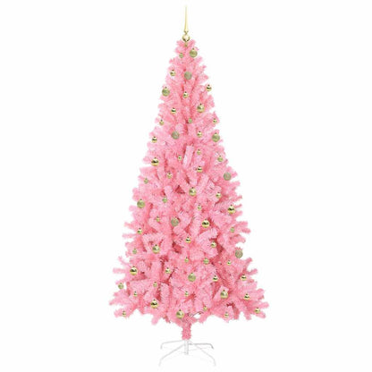 Weihnachtsbaum mit 300 LEDs mit Ständer Rosa 240 cm PVC