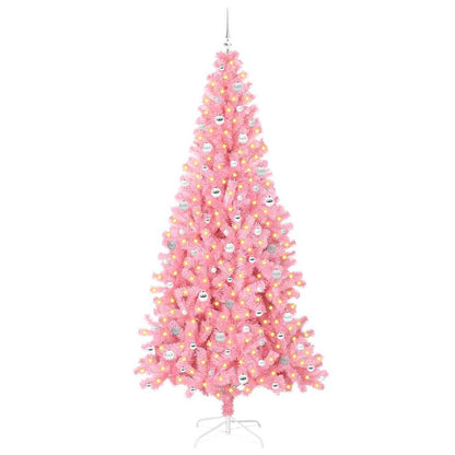 Weihnachtsbaum mit 300 LEDs mit Ständer Rosa 240 cm PVC