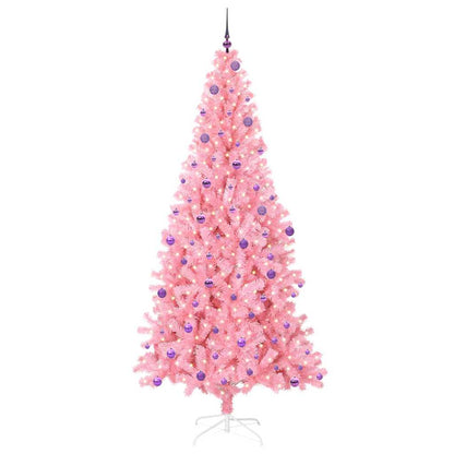 Weihnachtsbaum mit 300 LEDs mit Ständer Rosa 240 cm PVC