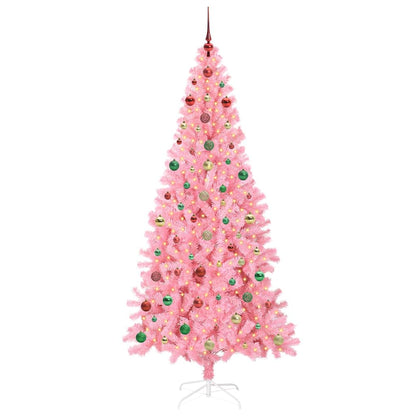 Weihnachtsbaum mit 300 LEDs mit Ständer Rosa 240 cm PVC