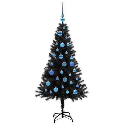 Weihnachtsbaum mit 150 LEDs mit Ständer Schwarz 150 cm PVC