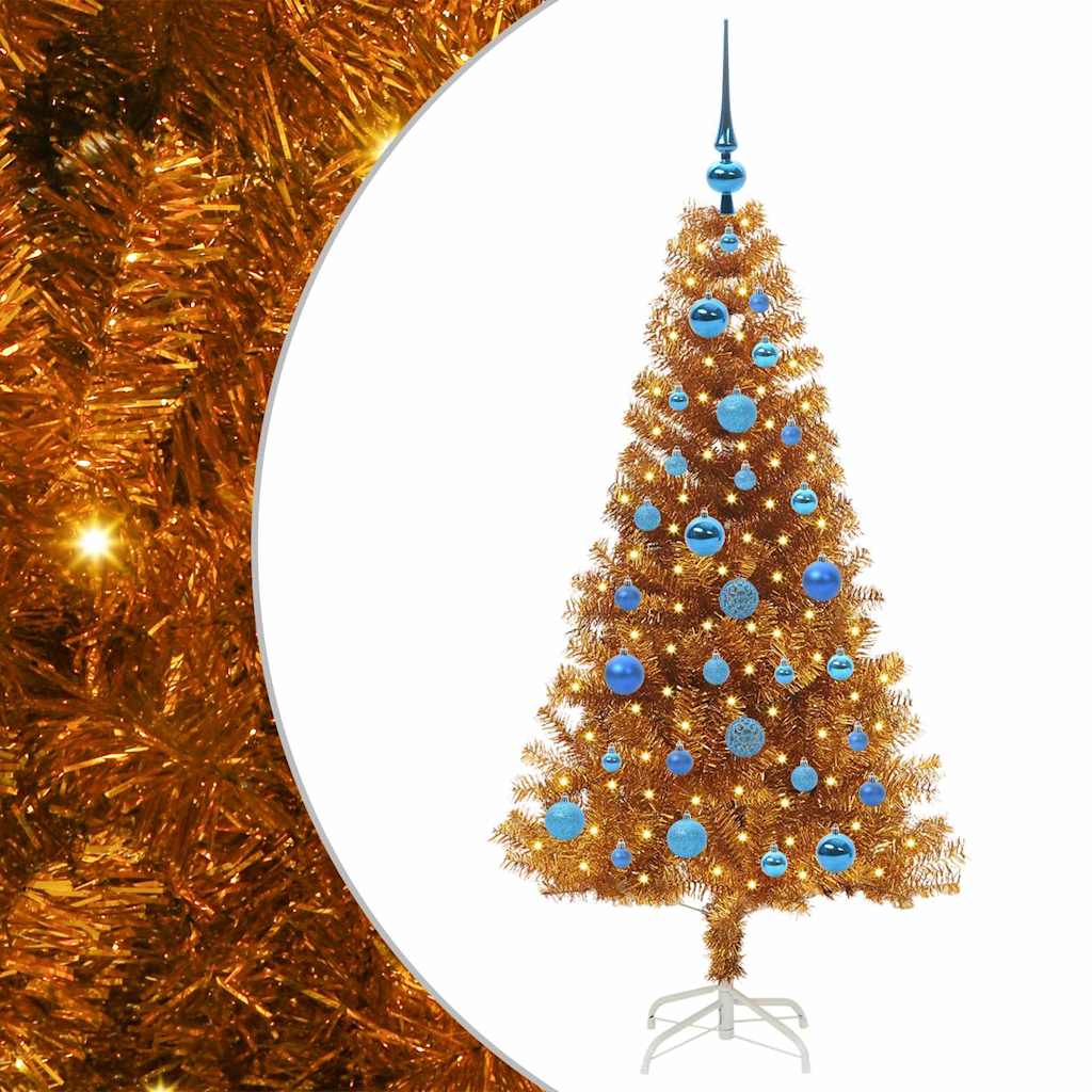 Weihnachtsbaum mit 150 LEDs mit Ständer Gold 150 cm Haustier