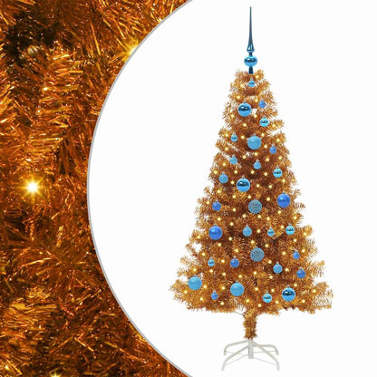 Weihnachtsbaum mit 150 LEDs mit Ständer Gold 150 cm Haustier