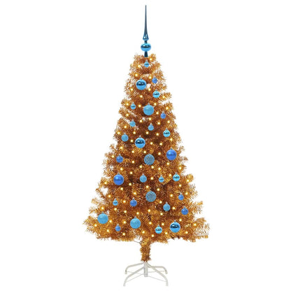 Weihnachtsbaum mit 150 LEDs mit Ständer Gold 150 cm Haustier