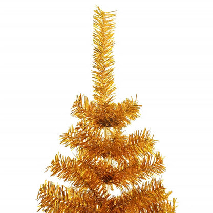Weihnachtsbaum mit 300 LEDs mit Ständer Gold 180 cm PET