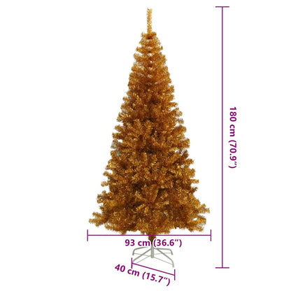 Weihnachtsbaum mit 300 LEDs mit Ständer Gold 180 cm PET