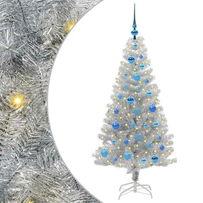 Weihnachtsbaum mit 150 LEDs mit Ständer Silber 150 cm Haustier