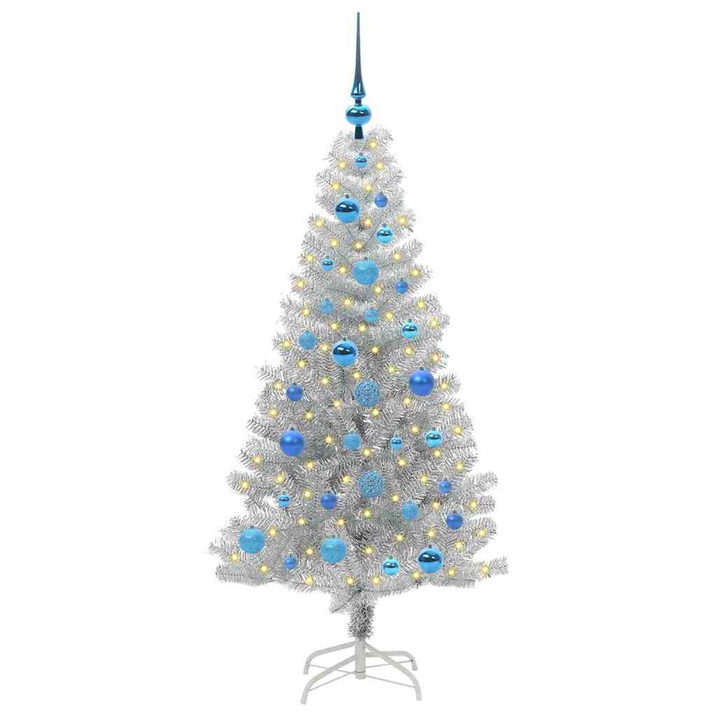 Weihnachtsbaum mit 150 LEDs mit Ständer Silber 150 cm Haustier