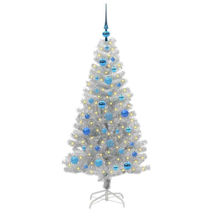 Weihnachtsbaum mit 150 LEDs mit Ständer Silber 150 cm Haustier