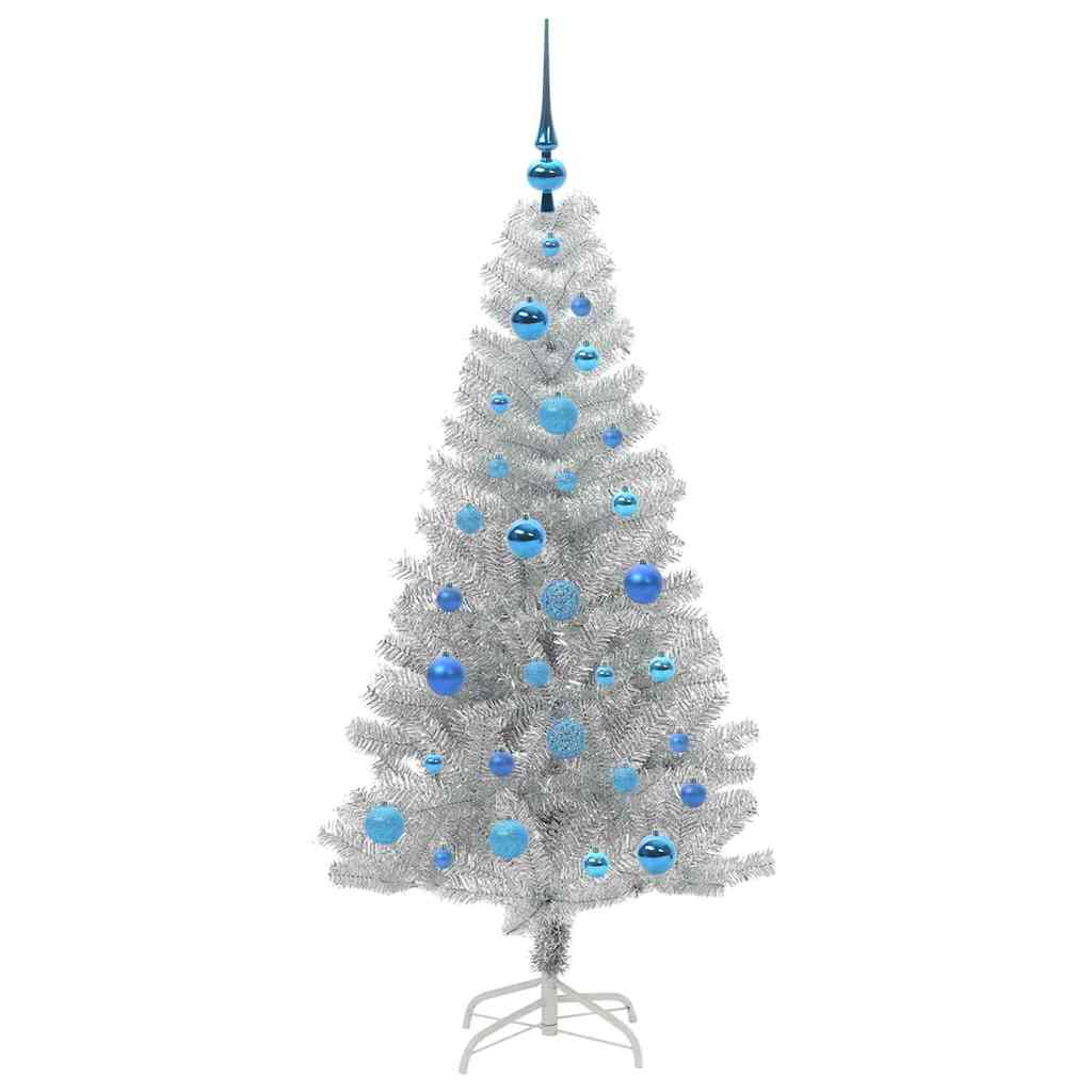 Weihnachtsbaum mit 150 LEDs mit Ständer Silber 150 cm Haustier