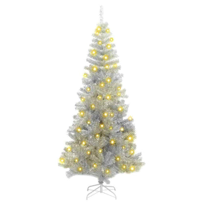 Weihnachtsbaum mit 300 LEDs mit Ständer Silber 180 cm PET