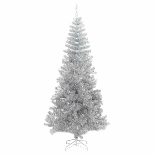 Weihnachtsbaum mit 300 LEDs mit Ständer Silber 180 cm PET