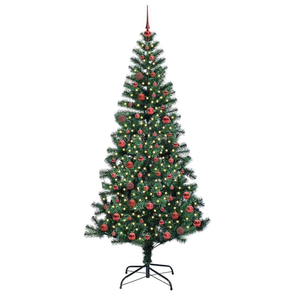 Künstlicher vorbeleuchteter Weihnachtsbaum Grün 210 cm