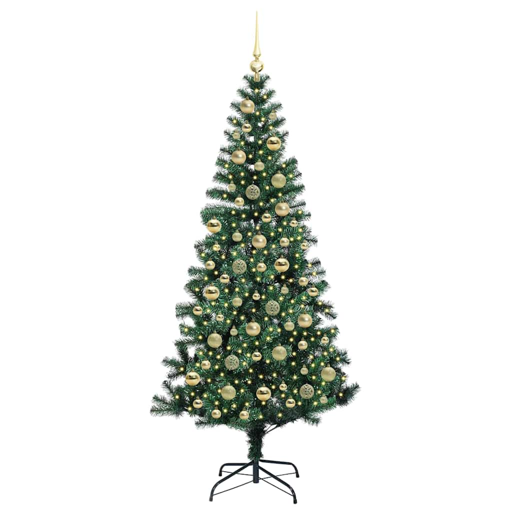 Künstlicher vorbeleuchteter Weihnachtsbaum Grün 210 cm