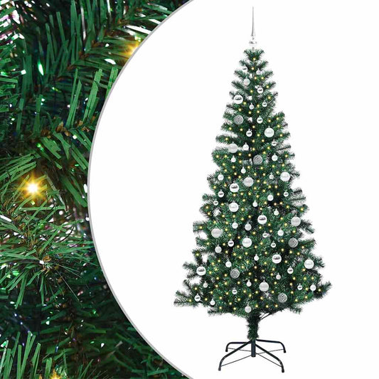 Künstlicher vorbeleuchteter Weihnachtsbaum Grün 210 cm