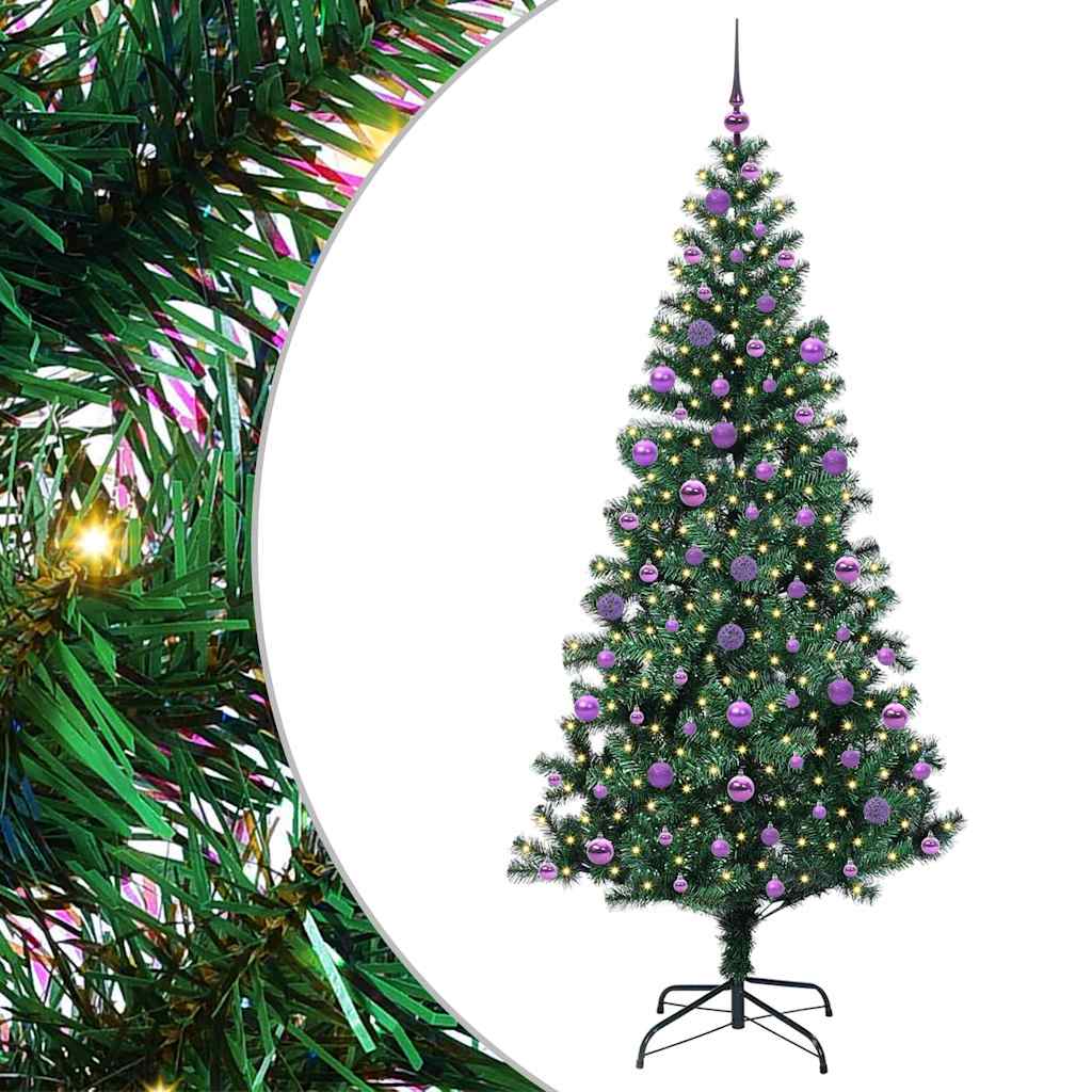Künstlicher vorbeleuchteter Weihnachtsbaum Grün 210 cm