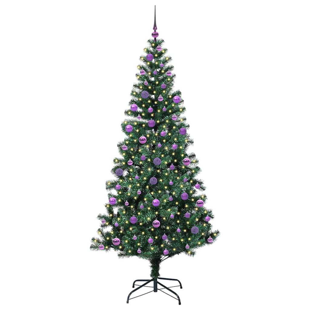 Künstlicher vorbeleuchteter Weihnachtsbaum Grün 210 cm