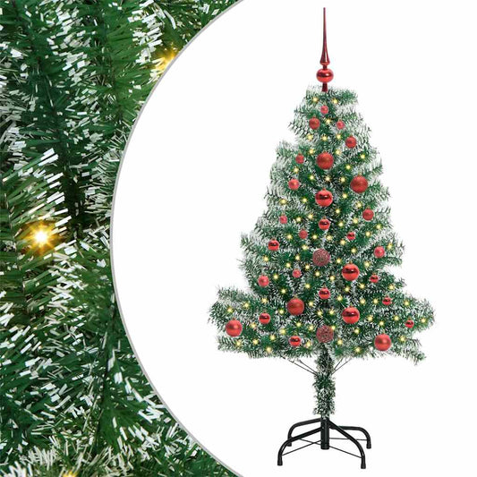 Künstlicher Weihnachtsbaum beschneit mit LED Licht 120 cm
