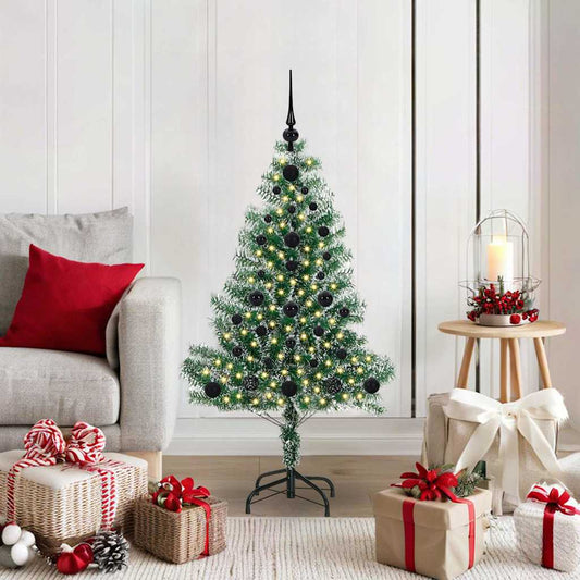 Künstlicher Weihnachtsbaum beschneit mit LED Licht 120 cm