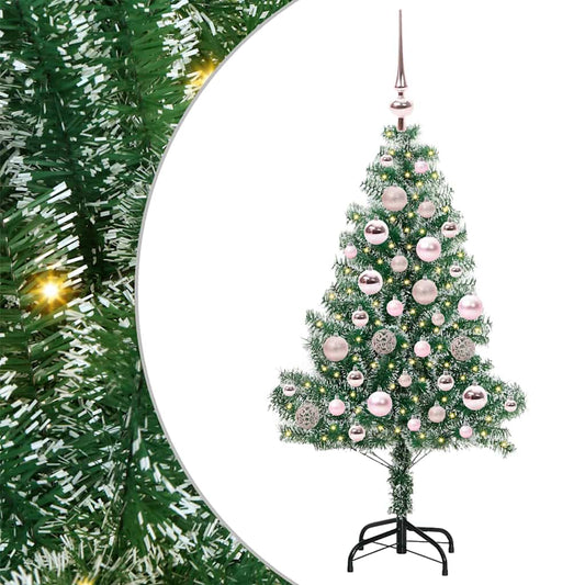 Künstlicher Weihnachtsbaum beschneit mit LED Licht 120 cm