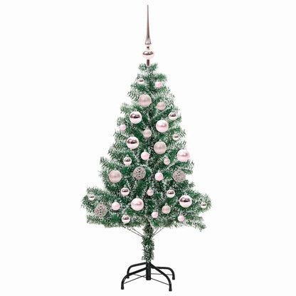 Künstlicher Weihnachtsbaum beschneit mit LED Licht 120 cm