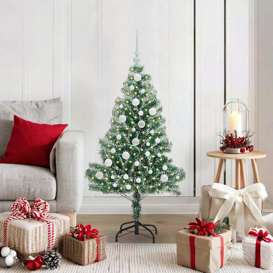 Künstlicher Weihnachtsbaum beschneit mit LED Licht 120 cm