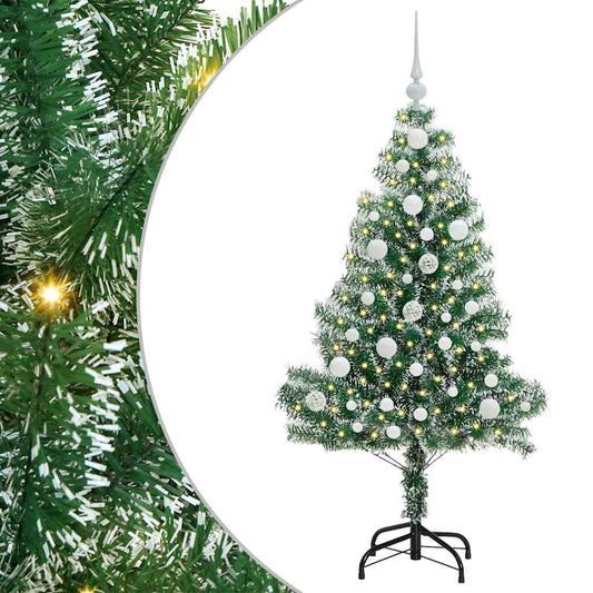Künstlicher Weihnachtsbaum beschneit mit LED Licht 120 cm