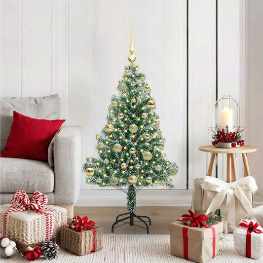Künstlicher Weihnachtsbaum beschneit mit LED Licht 120 cm