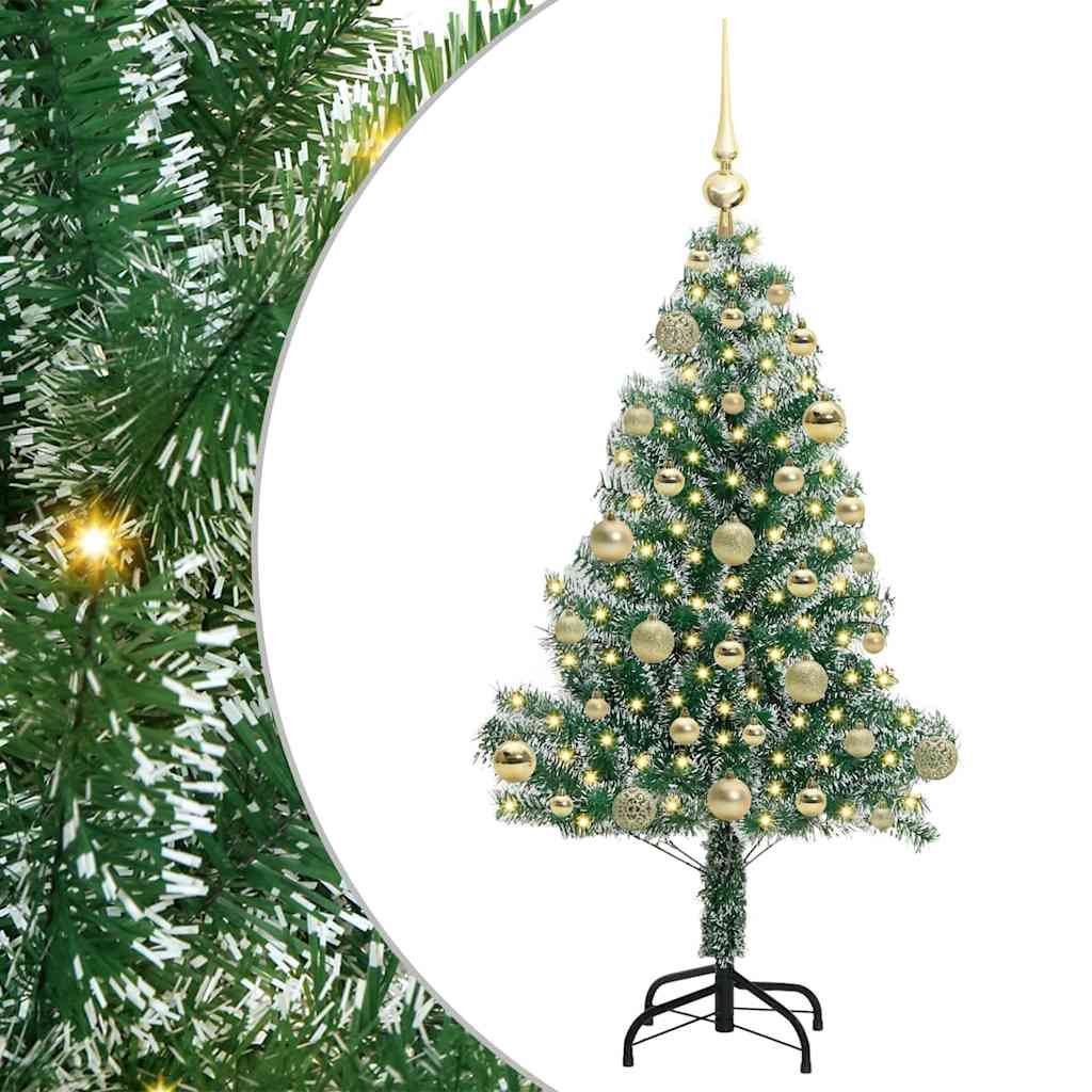 Künstlicher Weihnachtsbaum beschneit mit LED Licht 120 cm