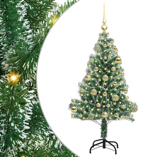 Künstlicher Weihnachtsbaum beschneit mit LED Licht 120 cm
