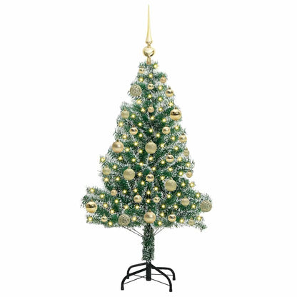 Künstlicher Weihnachtsbaum beschneit mit LED Licht 120 cm