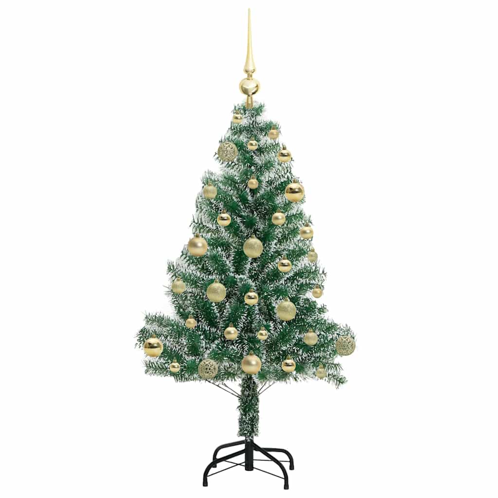 Künstlicher Weihnachtsbaum beschneit mit LED Licht 120 cm